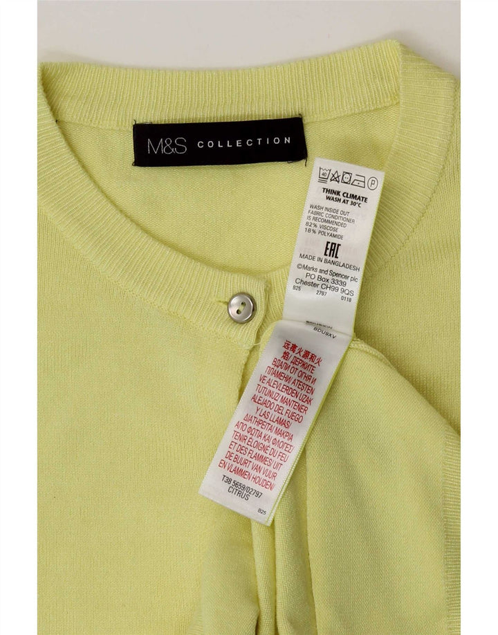 Marks & Spencer Damen-Cardigan-Pullover UK 10 Small Gelbe Viskose