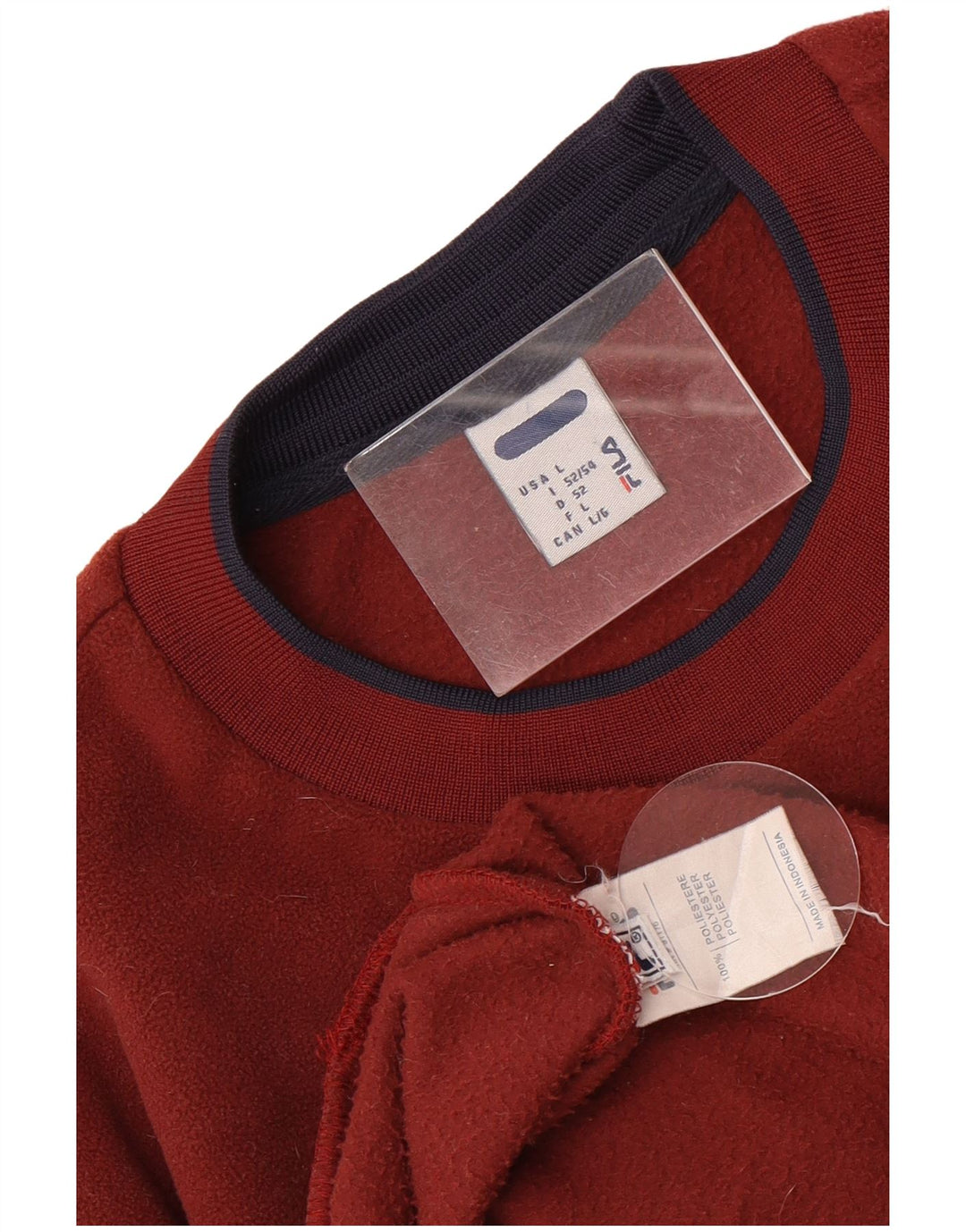 Fila Herren-Fleecepullover mit Grafik, groß, kastanienbraunes Polyester