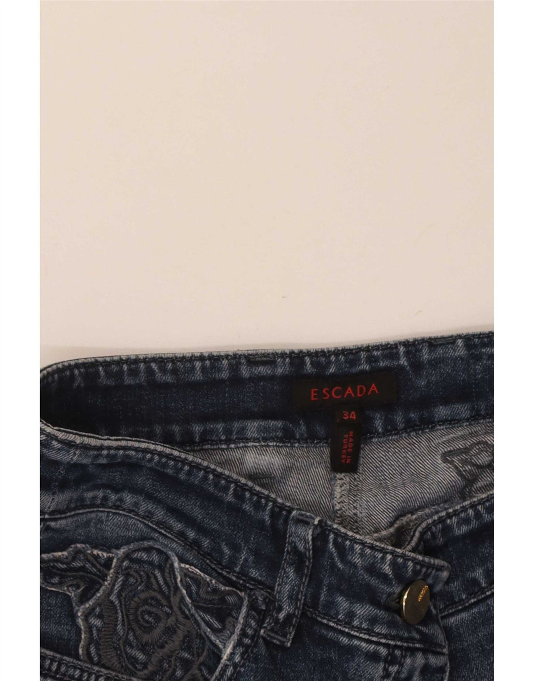 Escada Damen Bootcut Jeans EU 34 XS W28 L32 Blau