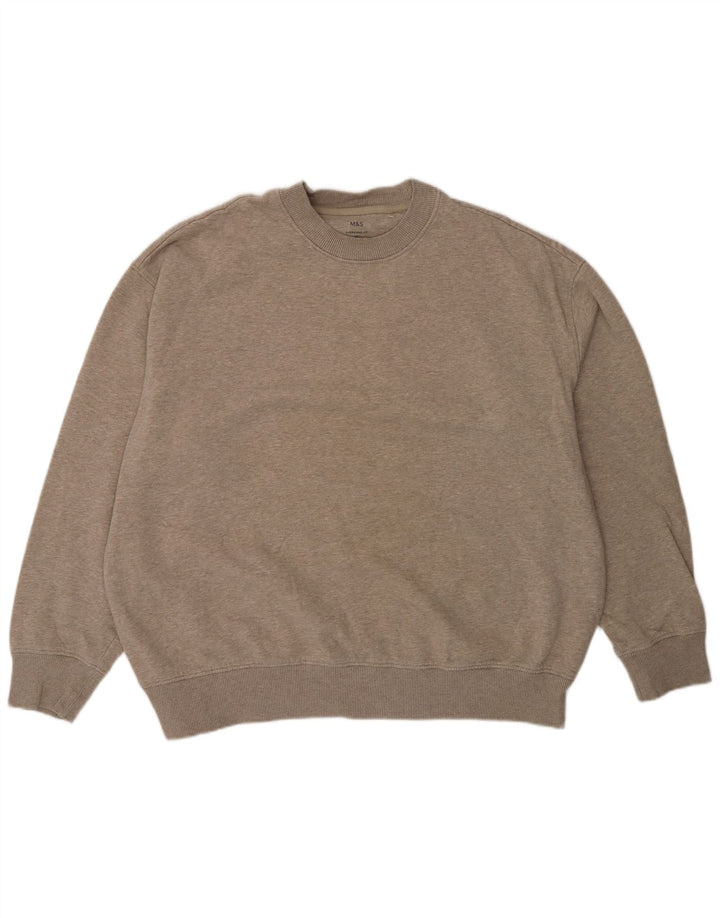 Marks & Spencer Herren-Sweatshirt in Übergröße, XL, grau meliert, Baumwolle