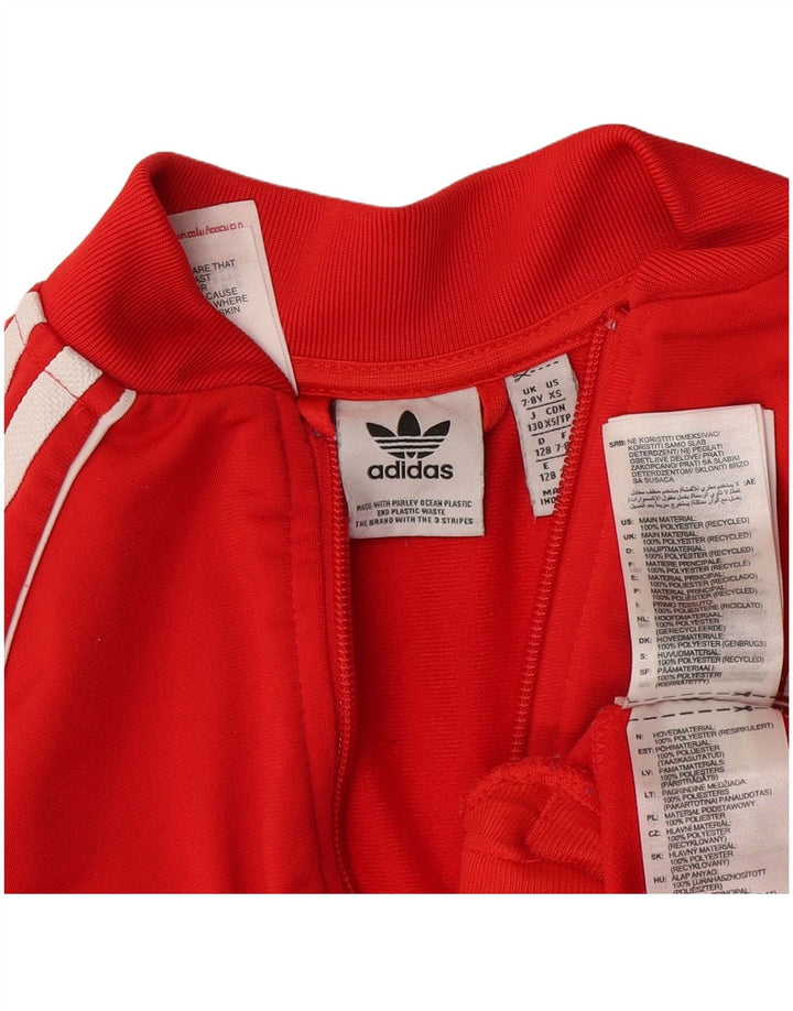 Adidas Mädchen-Trainingsanzug-Top-Jacke, 7–8 Jahre, rotes Polyester