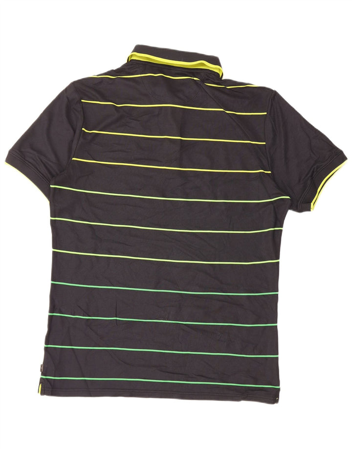 Calvin Klein Herren-Golf-Poloshirt, mittelschwarz, gestreift, Polyester