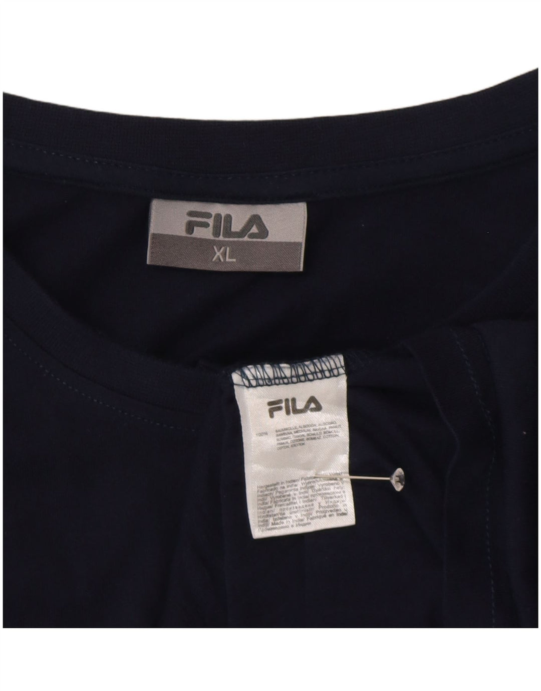 Fila Herren T-Shirt Top XL Marineblau Baumwolle