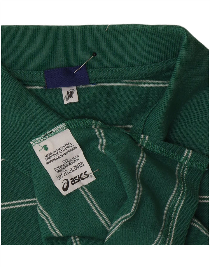 Asics Poloshirt für Jungen, 13–14 Jahre, mittelgrün, gestreift, Baumwolle