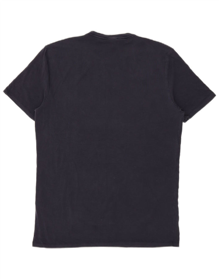 Reiss Herren T-Shirt Top Large Marineblau Lyocell