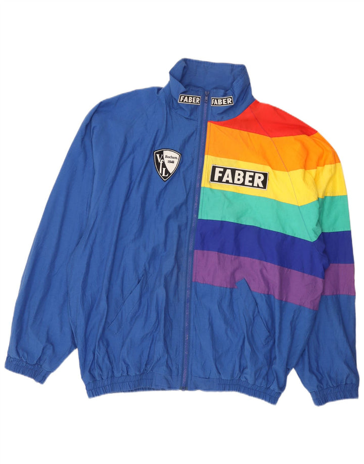 Faber Herren-Trainingsanzug-Oberteil, Jacke, XL, Blau, Colourblock-Baumwolle