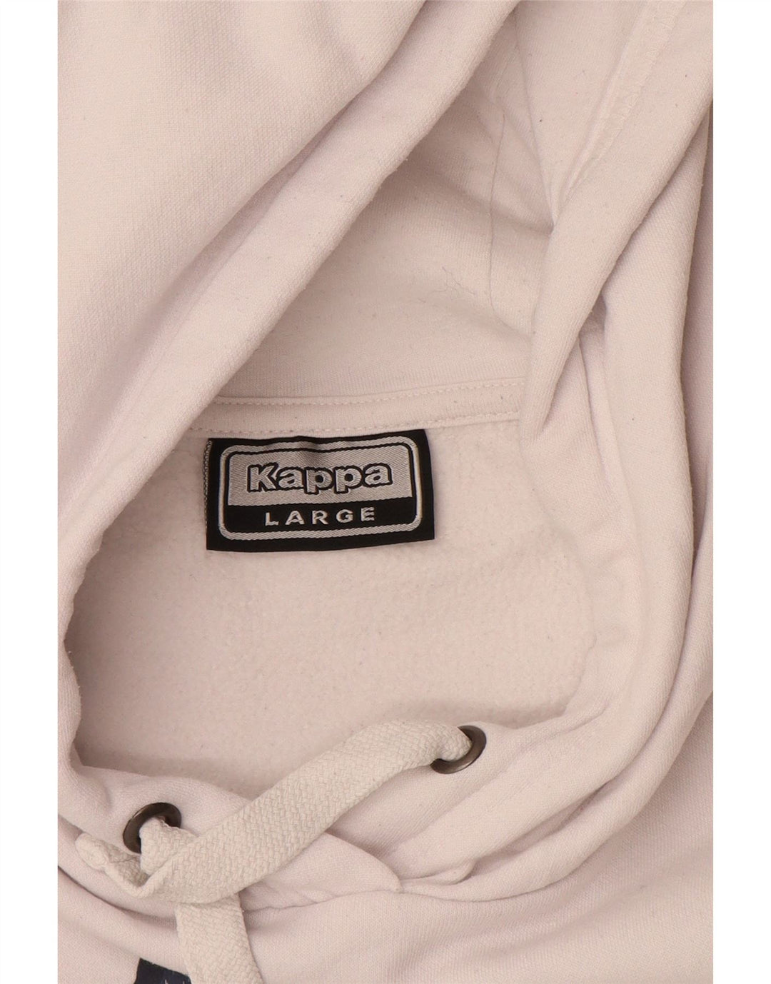 KAPPA Herren-Kapuzenpullover mit Grafik, groß, aus weißer Baumwolle