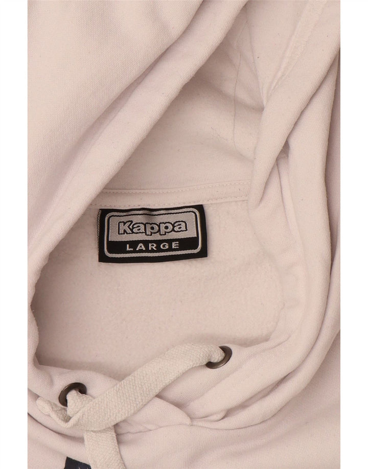 KAPPA Herren-Kapuzenpullover mit Grafik, groß, aus weißer Baumwolle