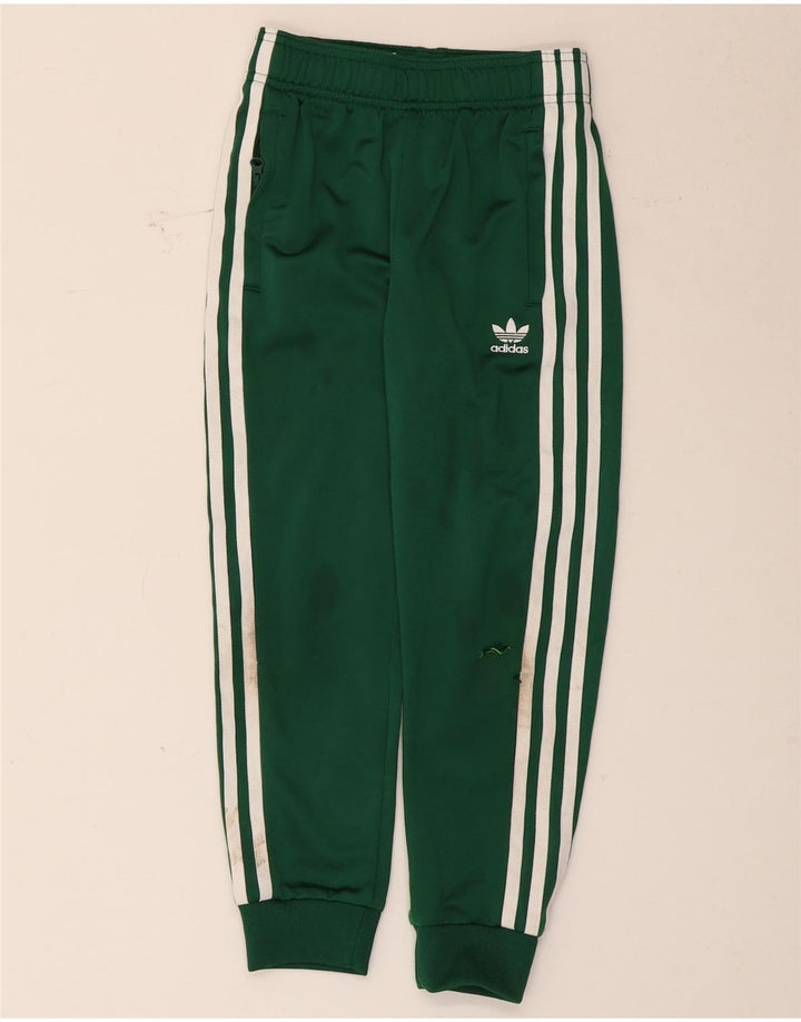 Adidas Jungen-Trainingshose, Jogginghose, 7–8 Jahre, grünes Polyester