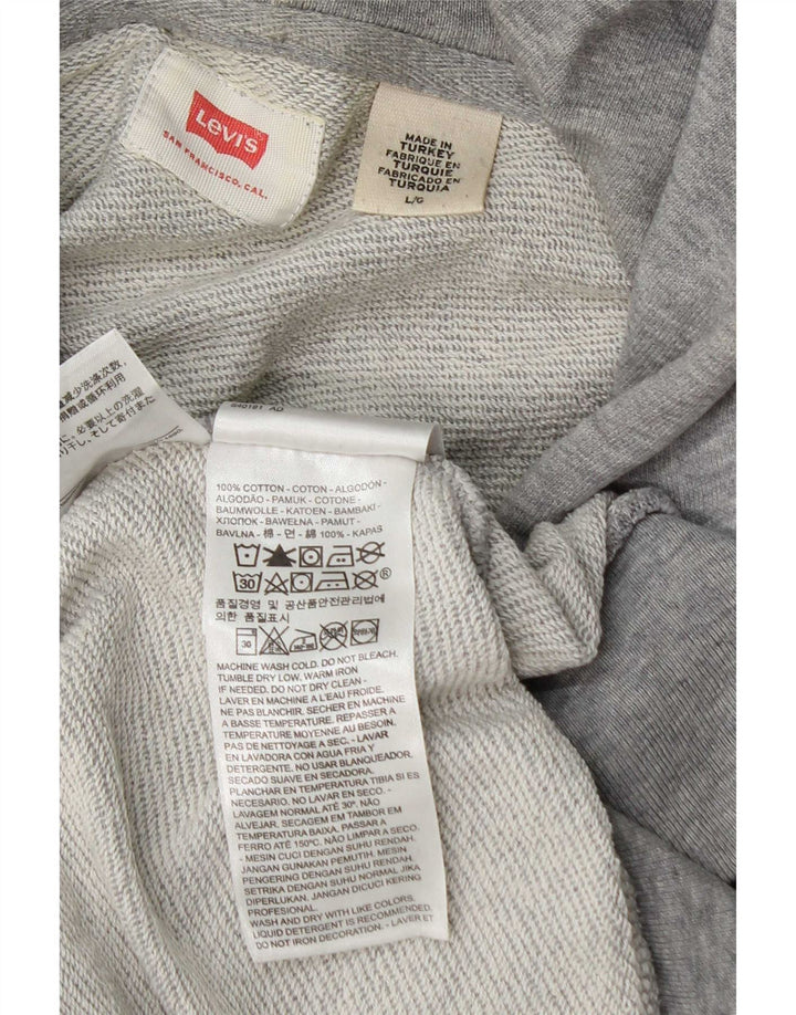 Levi's Herren-Kapuzenpullover mit Grafik, groß, graue Baumwolle