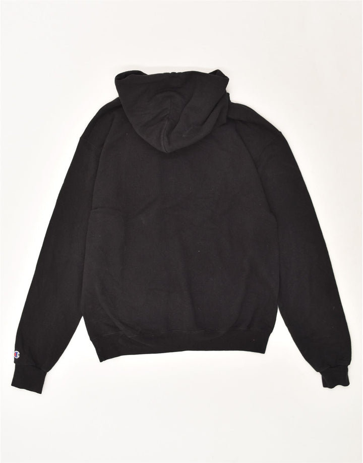 CHAMPION Mens Graphic Hoodie Jumper Medium Black Cotton Vintage Champion and Second-Hand Champion from Messina Hembry 