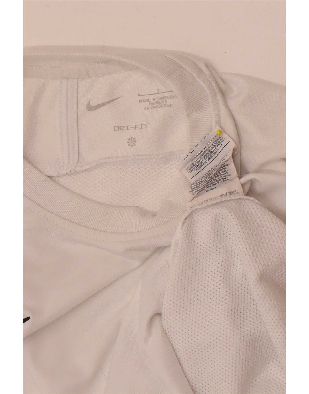 Nike Herren Dri Fit T-Shirt-Oberteil, groß, weißes Farbblock-Polyester