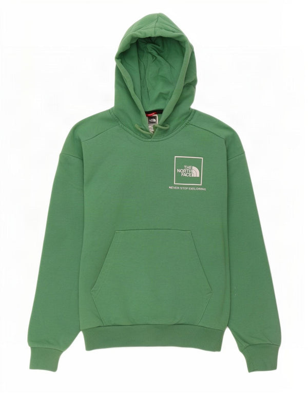 The North Face Womens Graphic Loose Fit Hoodie Pullover UK 6 XS Grüne Baumwolle