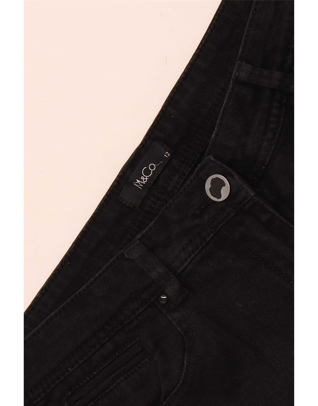 M&Co Damen Slim Jeans UK 12 Medium W32 L30 Schwarz