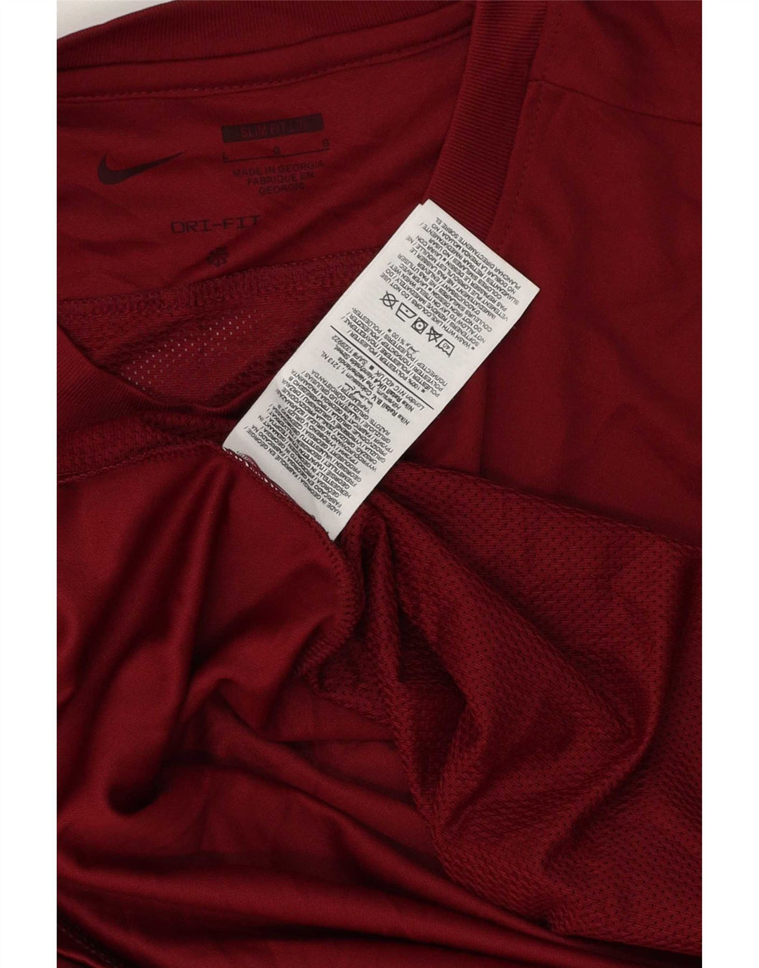 Nike Herren Dri Fit Slim T-Shirt Top Large Burgund Polyester