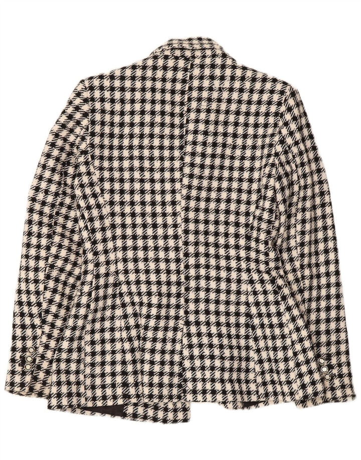 Zweireihiger Blazer für Damen von Zara, Gr. 6, XS, schwarzes Gingham-Polyester