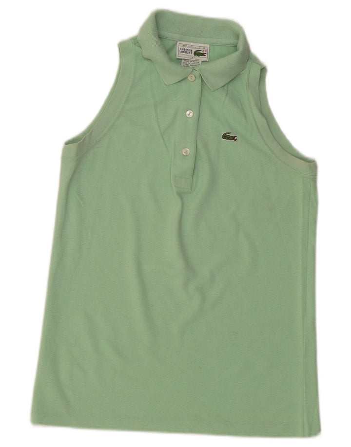 Ärmelloses Lacoste-Poloshirt für Damen, Größe 38, mittelgrüne Baumwolle