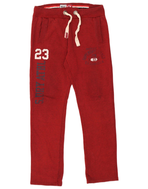 Superdry Mens Graphic Tracksuit Trousers Small Red Cotton