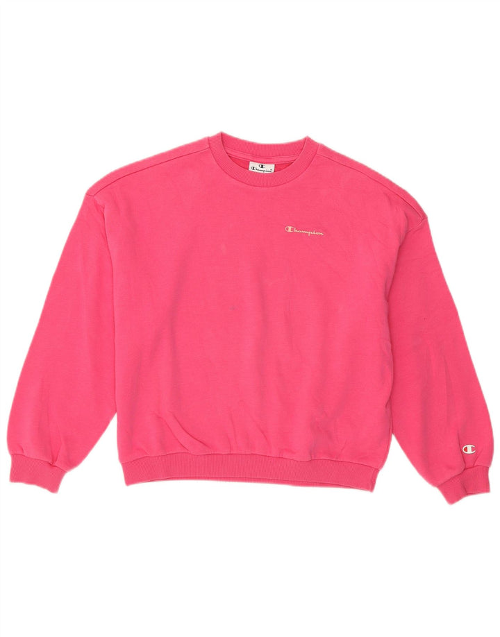 Champion Mädchen-Sweatshirt mit Grafik, 9–10 Jahre, mittelrosa, Baumwolle