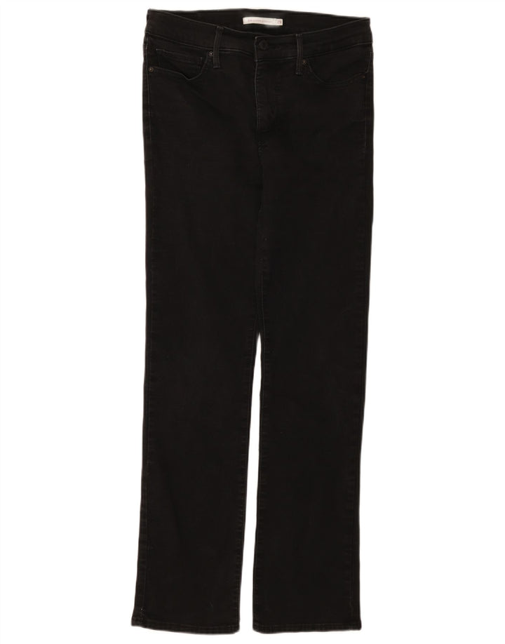 Levi's Damen 314 Shaping Straight Jeans W29 L30 Schwarze Baumwolle