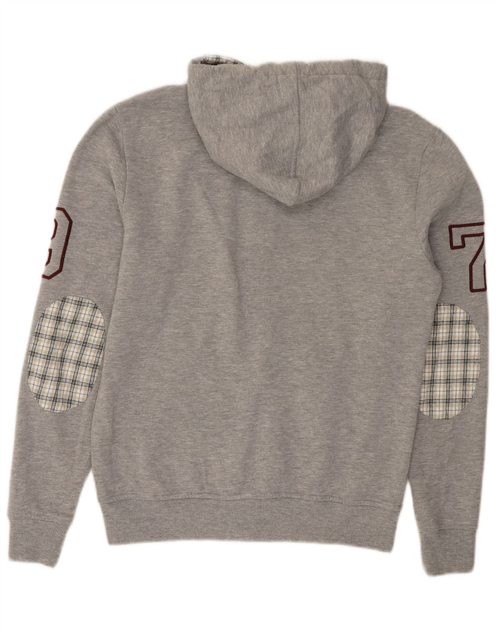 Think Pink Damen-Kapuzenpullover mit grafischem Reißverschluss, UK 14, Mittelgrau meliert