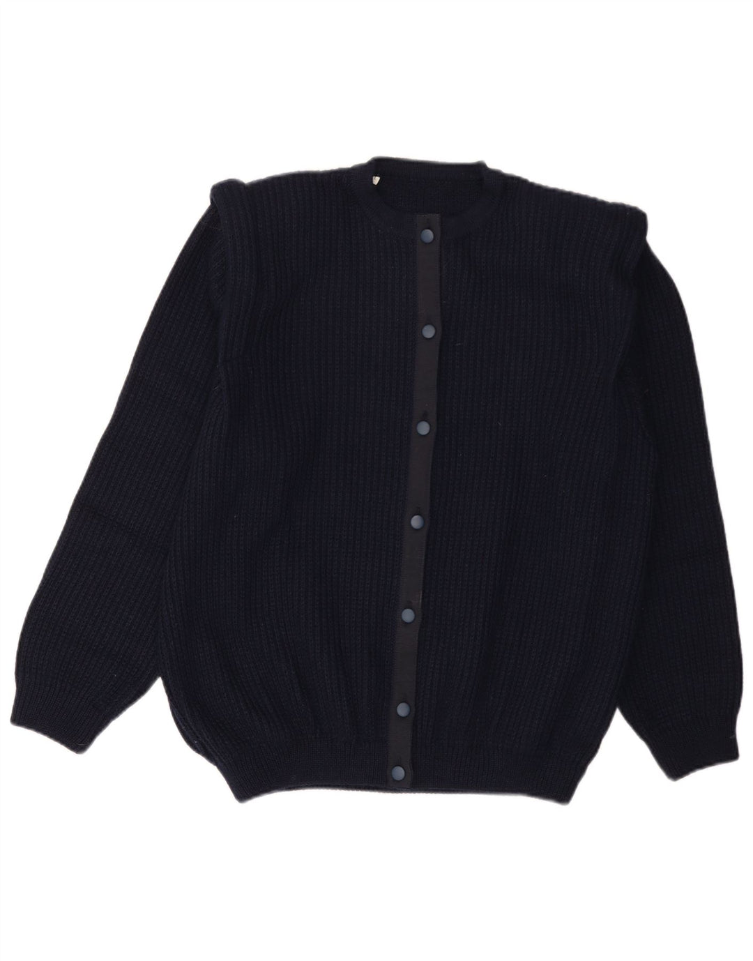 Vintage Herren Cardigan Pullover Große Marineblaue Wolle
