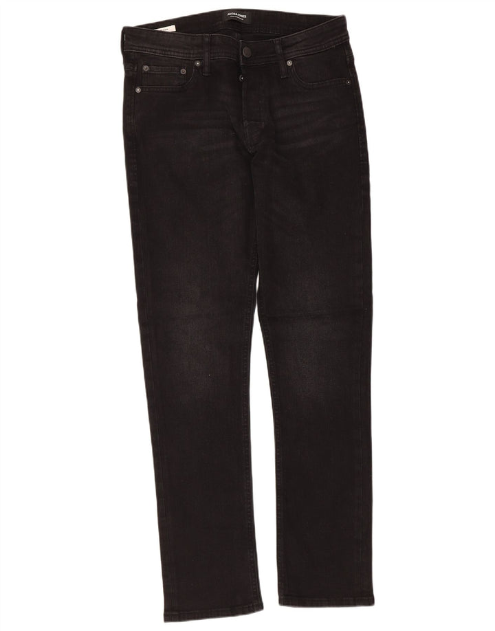 Jack & Jones Herren GLENN Slim Jeans W31 L32 Schwarze Baumwolle
