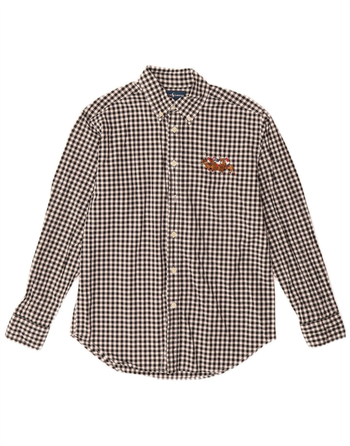 Ralph Lauren Jungen-Hemd mit Grafik, 12–13 Jahre, mittelschwarz, Gingham-Baumwolle