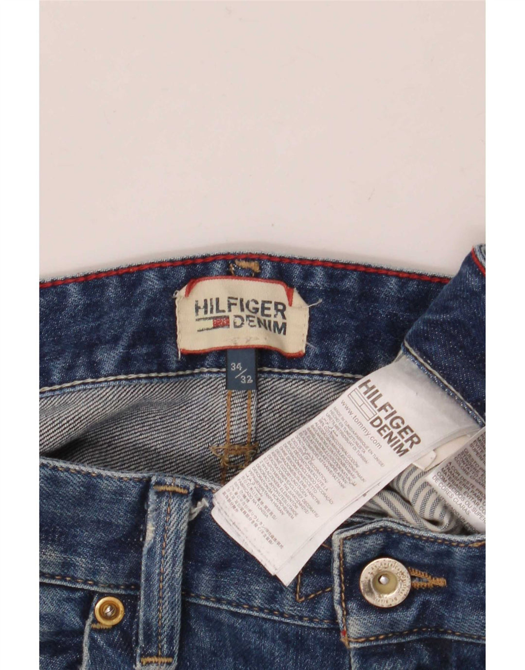 Tommy Hilfiger Herren Distressed Slim Jeans W34 L32 Blaue Baumwolle