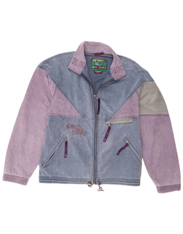 Great Escapes Damen Velours-Trainingsoberteil, Jacke, UK 18, XL, Blau, Farbblock
