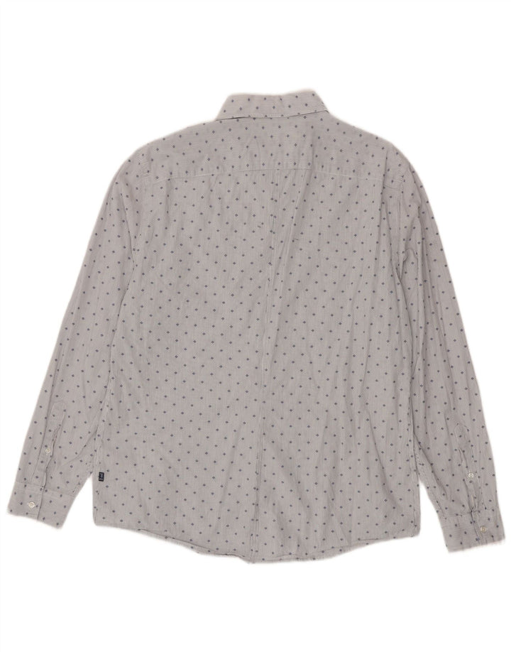 Trussardi Jeans Herrenhemd, Größe 43, groß, blau gepunktet
