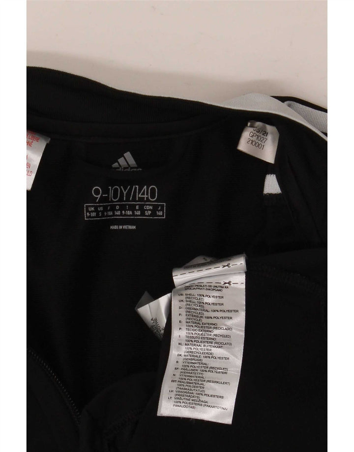 Adidas Jungen-Trainingsanzug-Top-Jacke, 9–10 Jahre, schwarzes Colourblock-Polyester