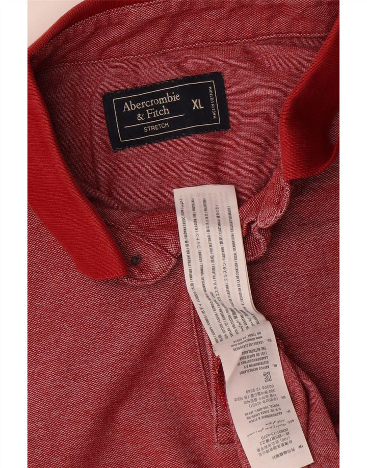 Abercrombie & Fitch Herren Poloshirt XL Rot Polyester