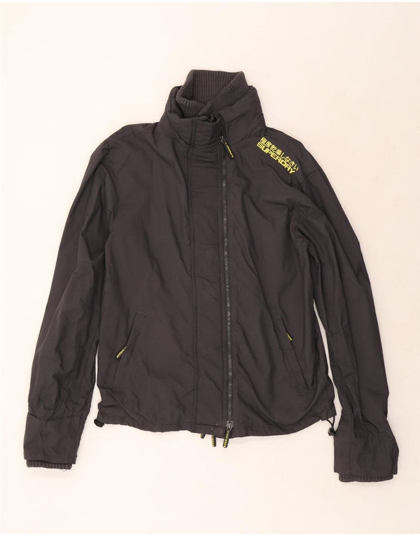 Superdry Herren-Regenjacke mit Grafik, UK 42 XL, graues Nylon