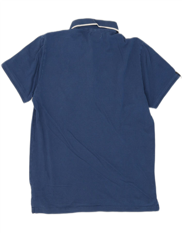 PUMA Mens Polo Shirt Medium Blue Cotton Vintage Puma and Second-Hand Puma from Messina Hembry 