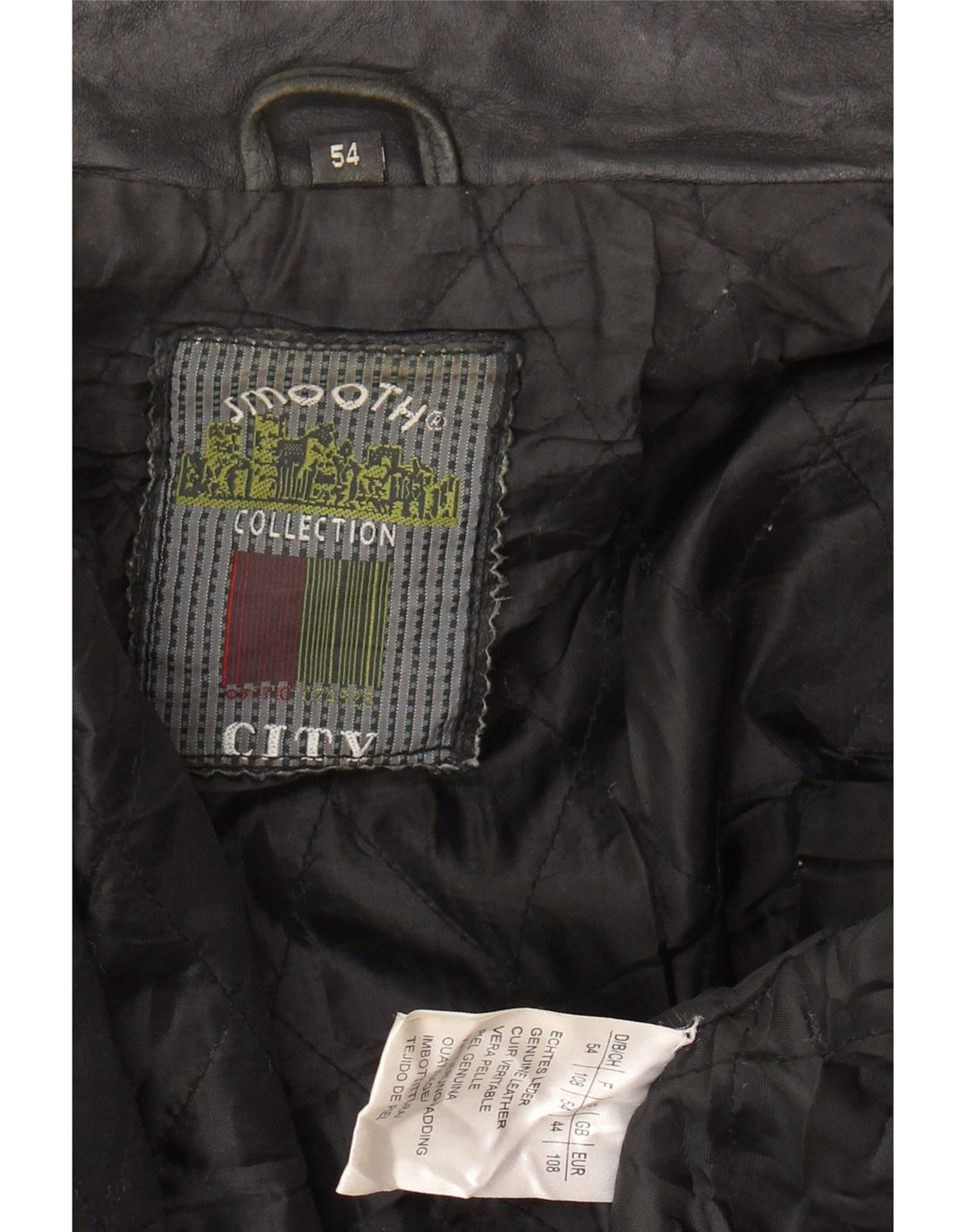 VINTAGE Mens Leather Jacket IT 54 2XL Black Leather