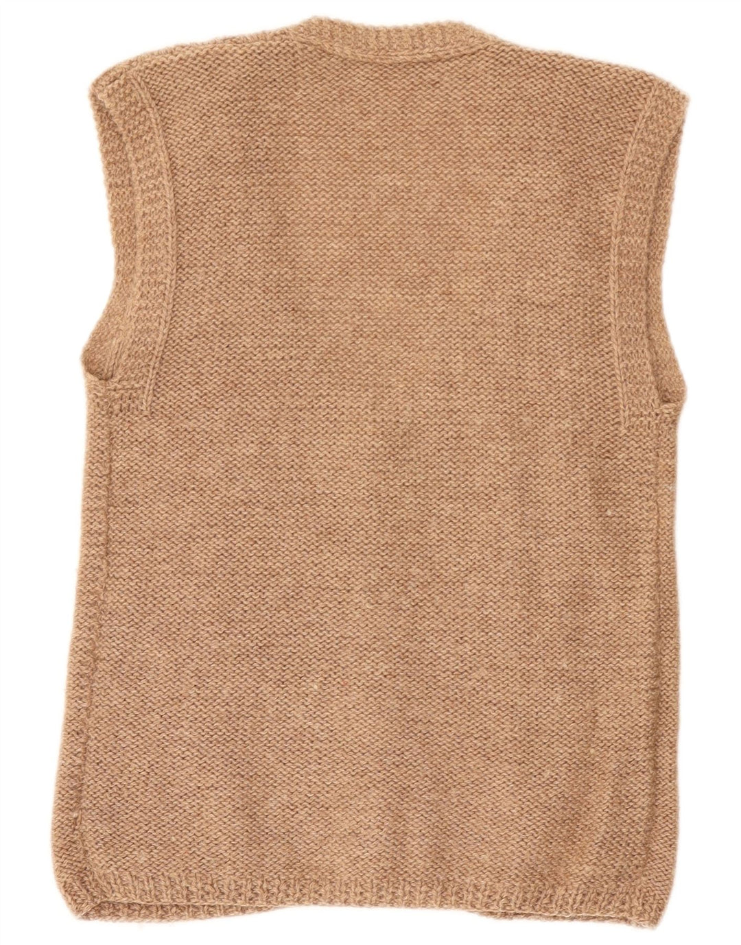Vintage Herren Ärmelloser Cardigan Pullover Klein Beige