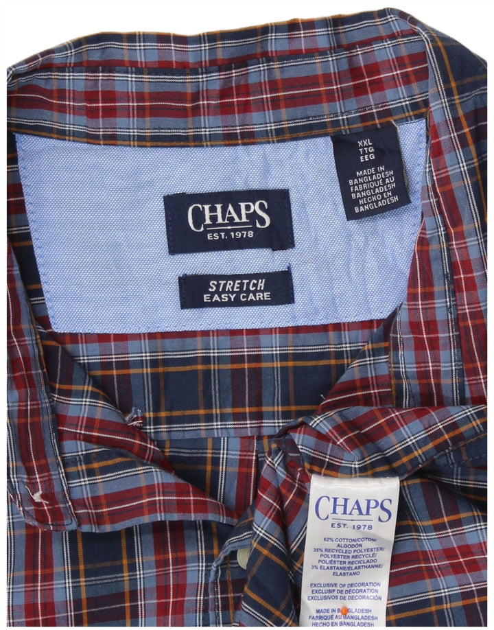 CHAPS Pflegeleichtes Herrenhemd 2XL Marineblau kariert
