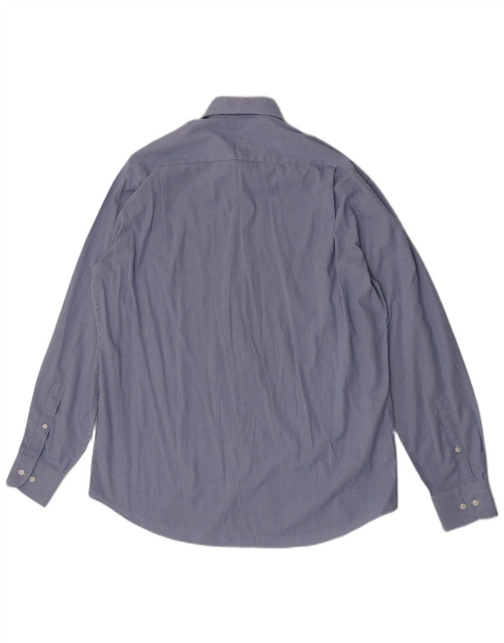 Hugo Boss Herrenhemd Größe 41 16 Große blaue Gingham-Baumwolle