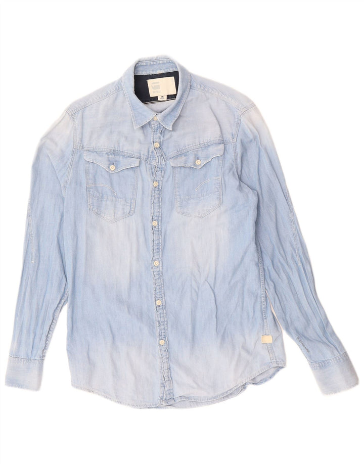 G-STAR Herren-Jeanshemd aus mittelblauer Baumwolle