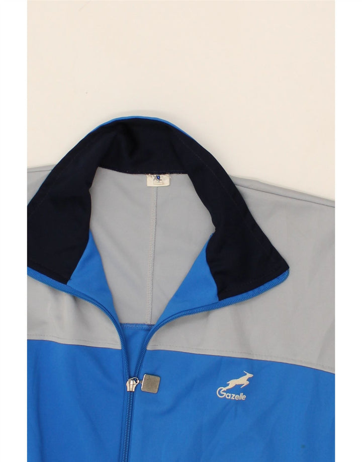 GAZELLE Mens Tracksuit Top Jacket XL Blue Colourblock Polyester Vintage Gazelle and Second-Hand Gazelle from Messina Hembry 