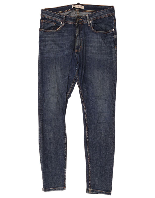 Zara Herren Skinny Jeans EU 42 Large W32 L31 Blaue Baumwolle