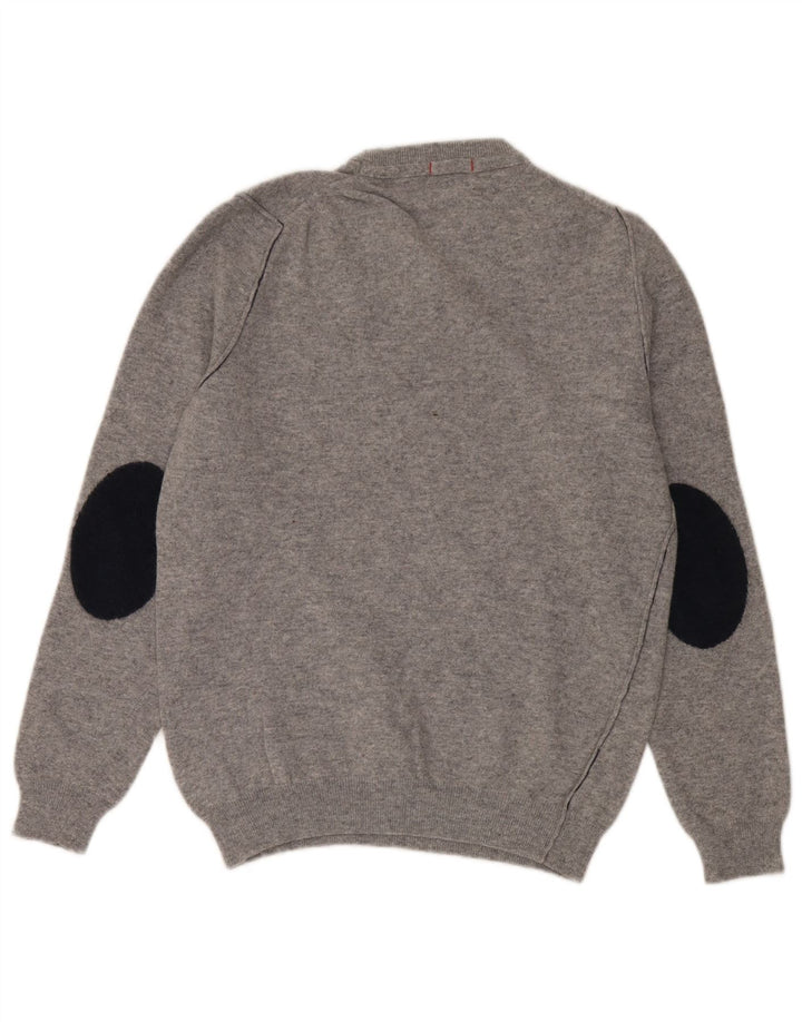 Woolrich Damen-Pullover mit Rundhalsausschnitt, UK 16, Größe L, graue Wolle