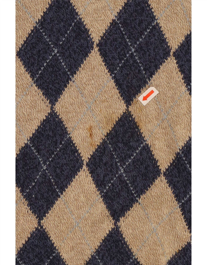 Marks & Spencer Herren-Pullover mit V-Ausschnitt, groß, Marineblau, Argyle/Diamant