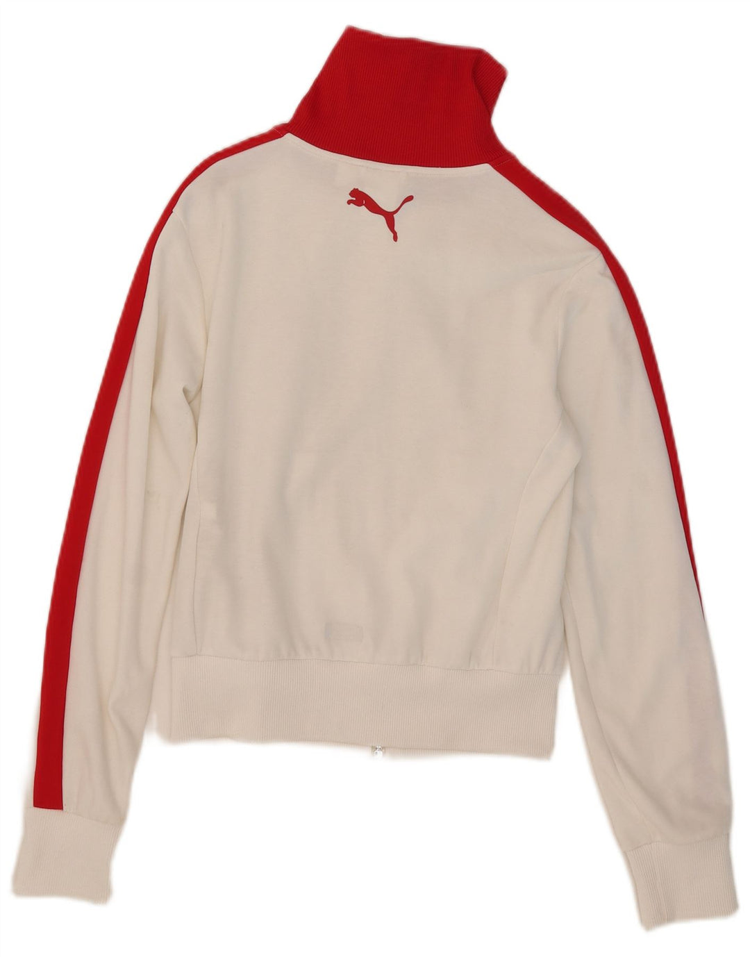 Puma Damen Crop Trainingsanzug Top Jacke UK 10 Small Weiß Farbblock