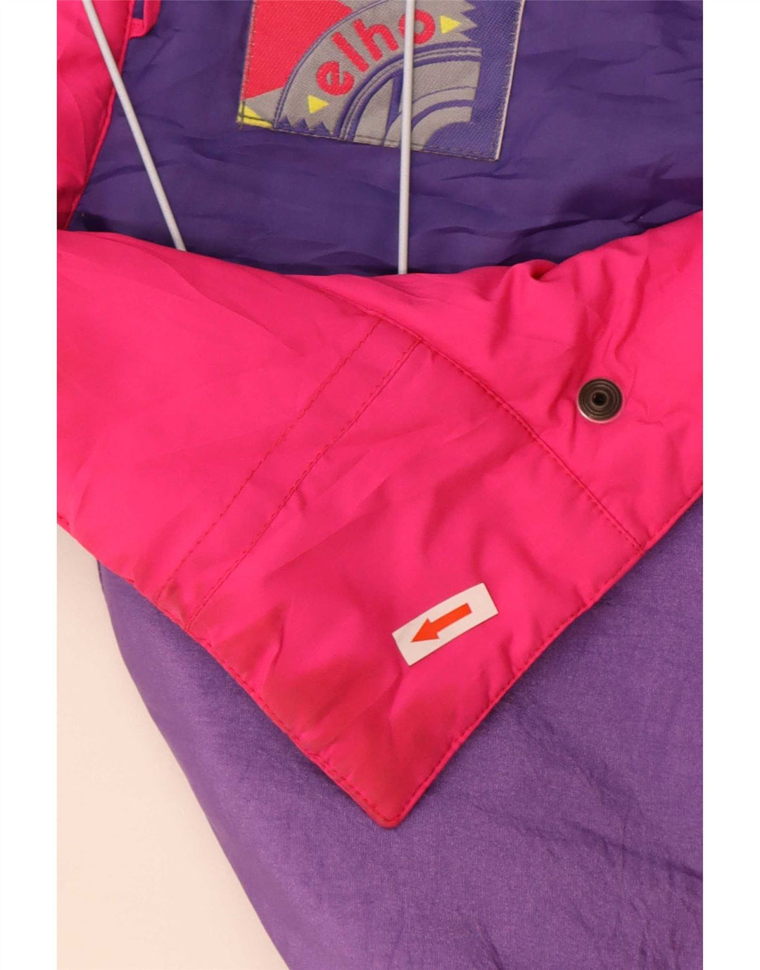 Elho Herren-Skijacke mit lockerer Passform, IT 48, Mittelrosa, Farbblock-Polyester