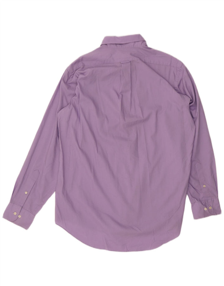IZOD Herrenhemd Größe 16 Large Lila Baumwolle