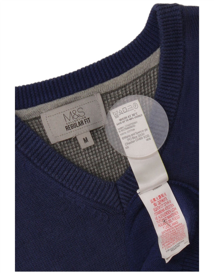 Marks & Spencer Herren-Tanktop mit normaler Passform, mittelblaue Baumwolle
