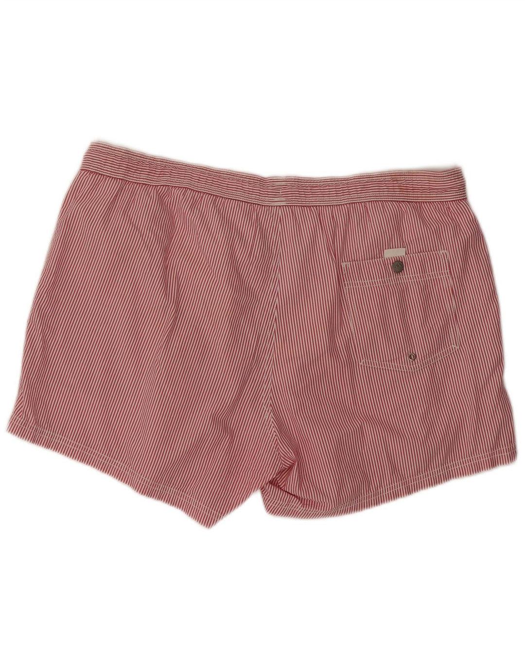 LACOSTE Herren-Badeshorts XL aus roter Nadelstreifen-Baumwolle
