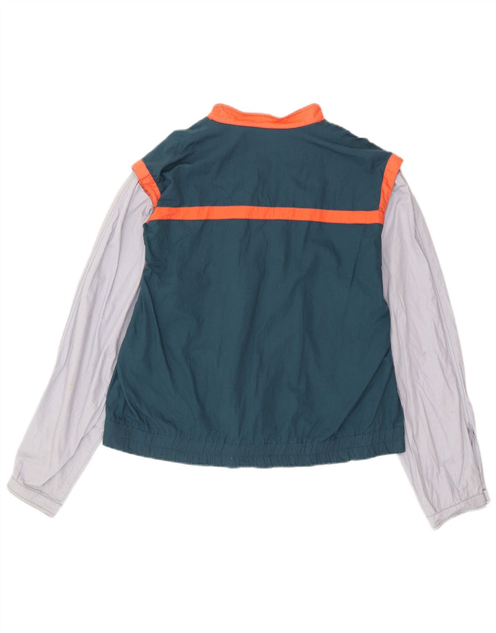 VINTAGE Damen Bomberjacke UK 18 XL Grüner Farbblock